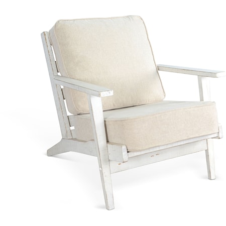 White Sand Accent Chair with Cushions