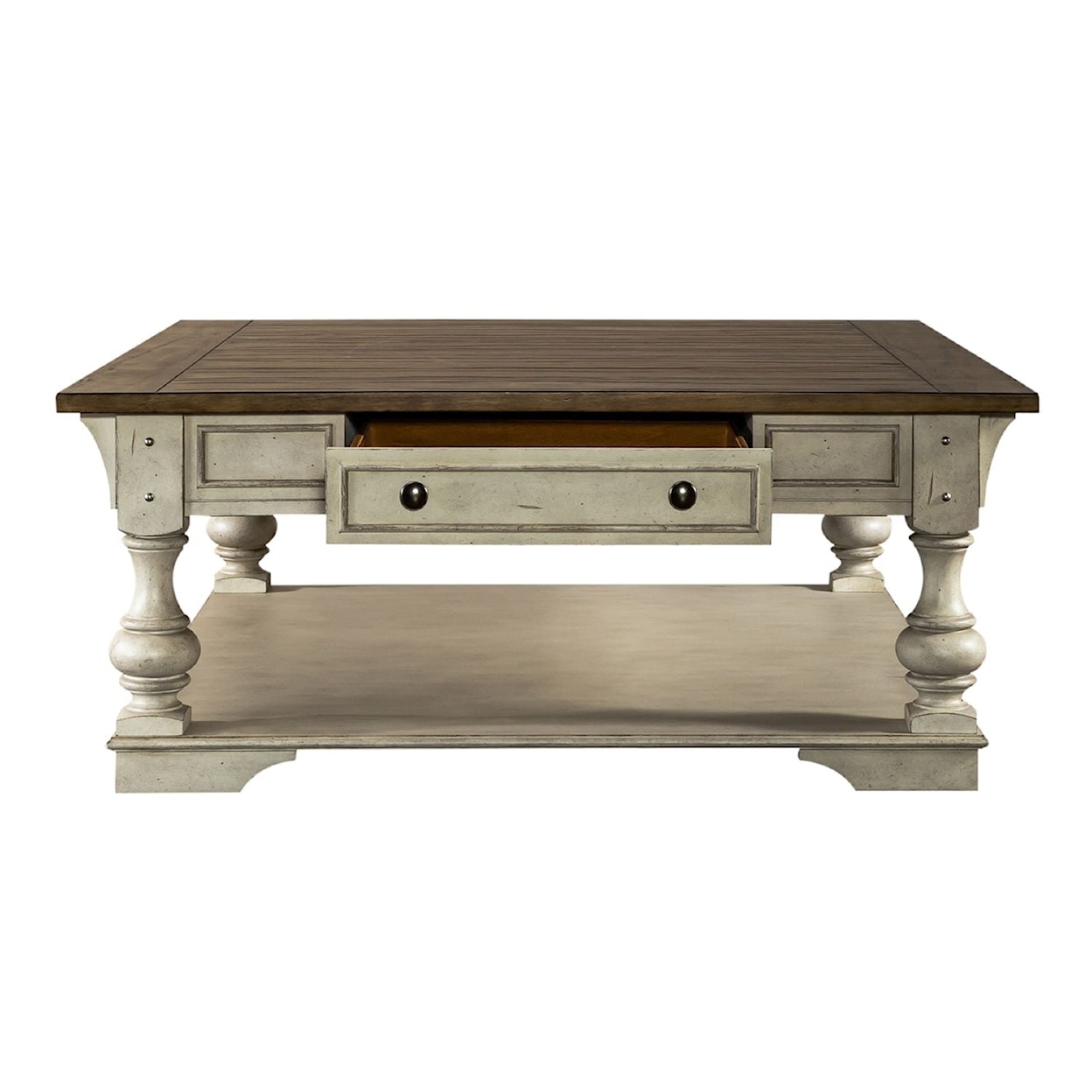 Liberty Furniture Morgan Creek Square Cocktail Table with Storage