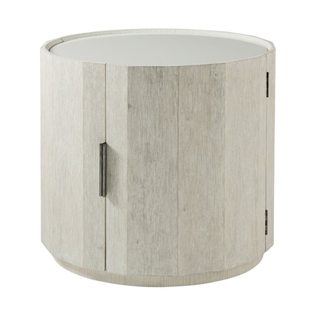 Round Side Table with Storage