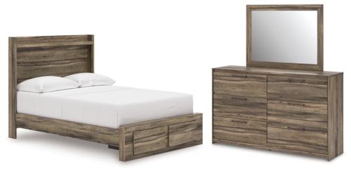 Full Panel Storage Bed, Dresser And Mirror