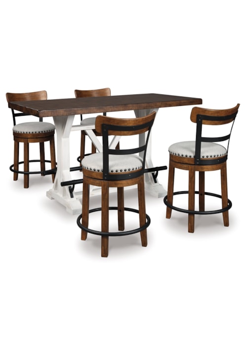 Counter Height Dining Table and 4 Barstools