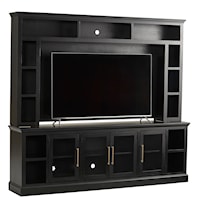 Traditional 98" Console and Hutch with Wire Management