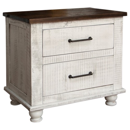 Relaxed Vintage Nightstand with Felt-Lined Top Drawer