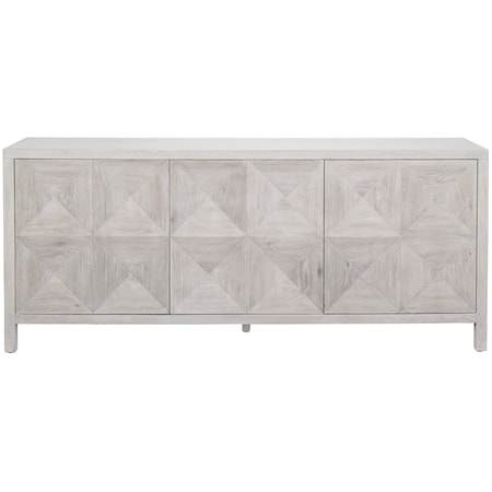 Contemporary 3-Door Credenza with Adjustable Shelves