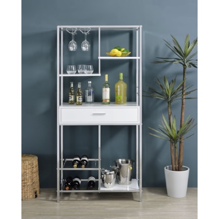 HIGH GLOSS WHITE WINE CABINET |