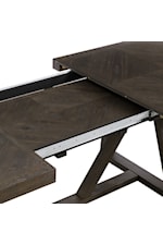 Intercon Hearst Contemporary Rustic Trestle Dining Table with 22" Self-Storing Leaf