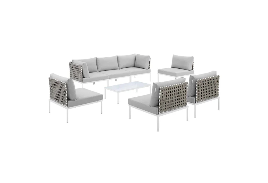 Harmony Outdoor 8-Piece Aluminum Sectional Sofa Set by Modway at Value City Furniture