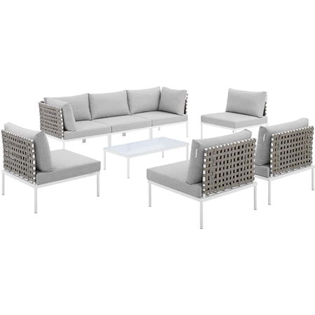 Outdoor 8-Piece Aluminum Sectional Sofa Set