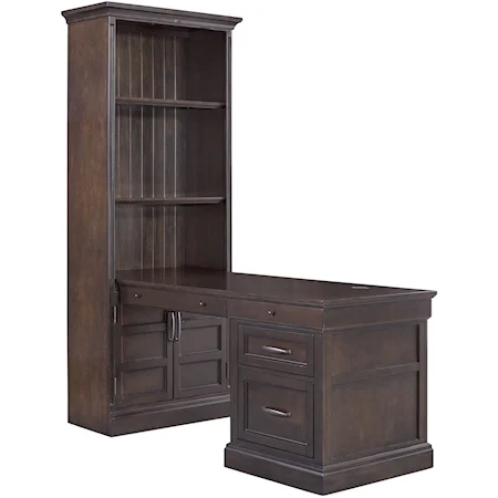 Bookcase with Peninsula Desk