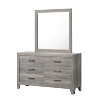 Hopkins Contemporary 6-Drawer Dresser & Mirror Set