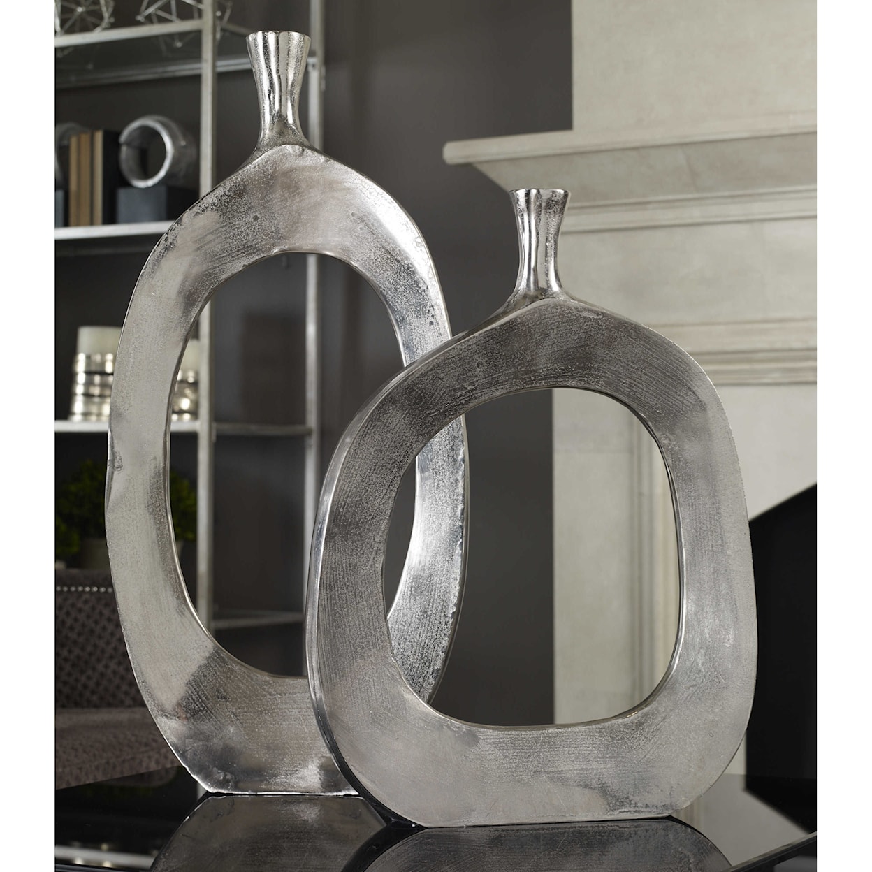 Uttermost Accessories - Vases and Urns Cierra Aluminum Vases (Set of 2)