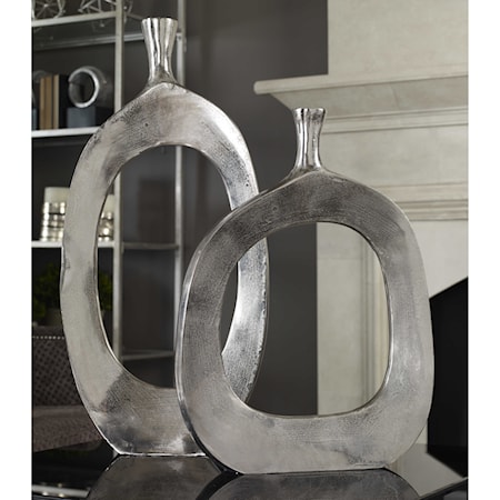 Cierra Aluminum Vases (Set of 2)