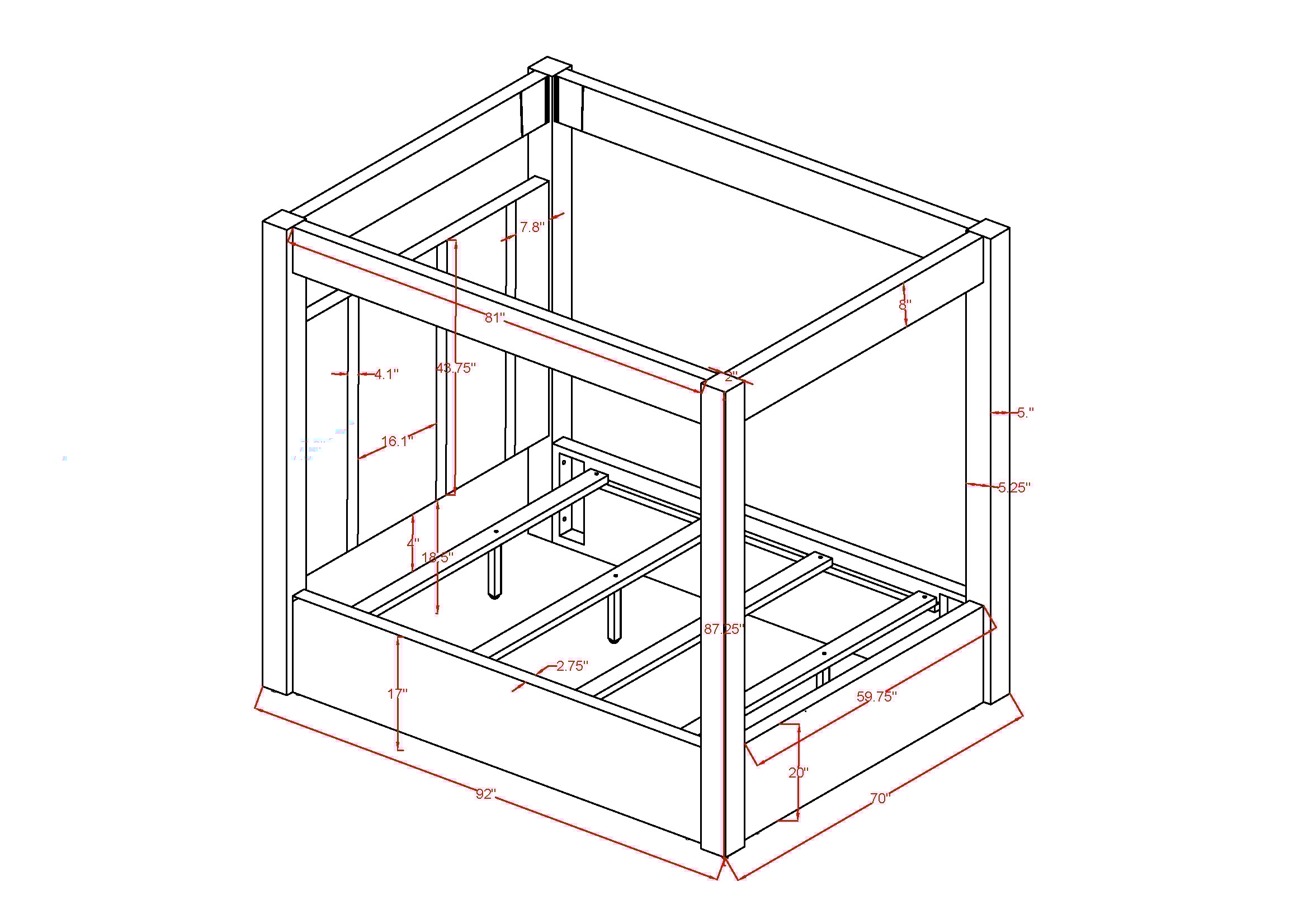 Crown Mark Jayla Queen Canopy Bed