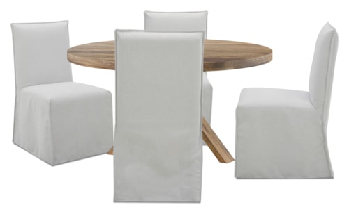 Contemporary 5-Piece Dining Set with Four Upholstered Side Chairs
