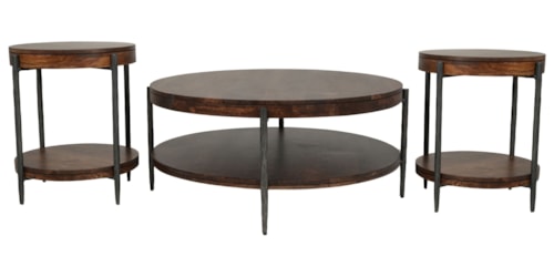 Transitional 3-Piece Occasional Set with Lower Shelves