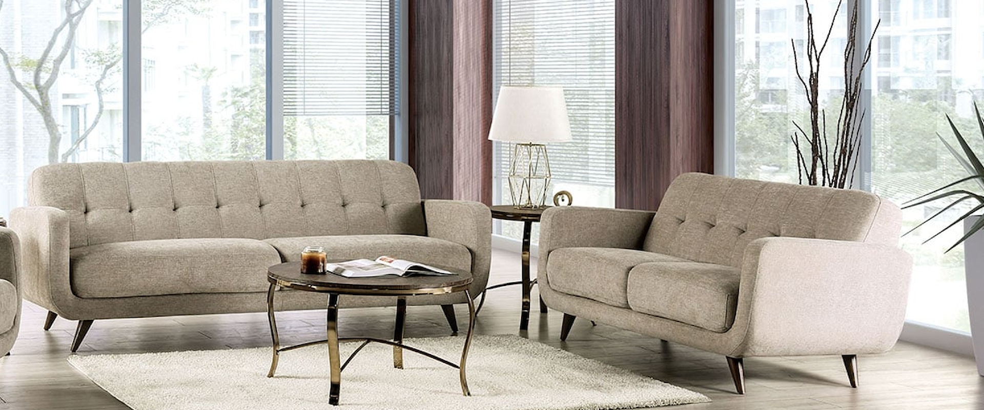 Mid-Century Modern 2-Piece Living Room Set