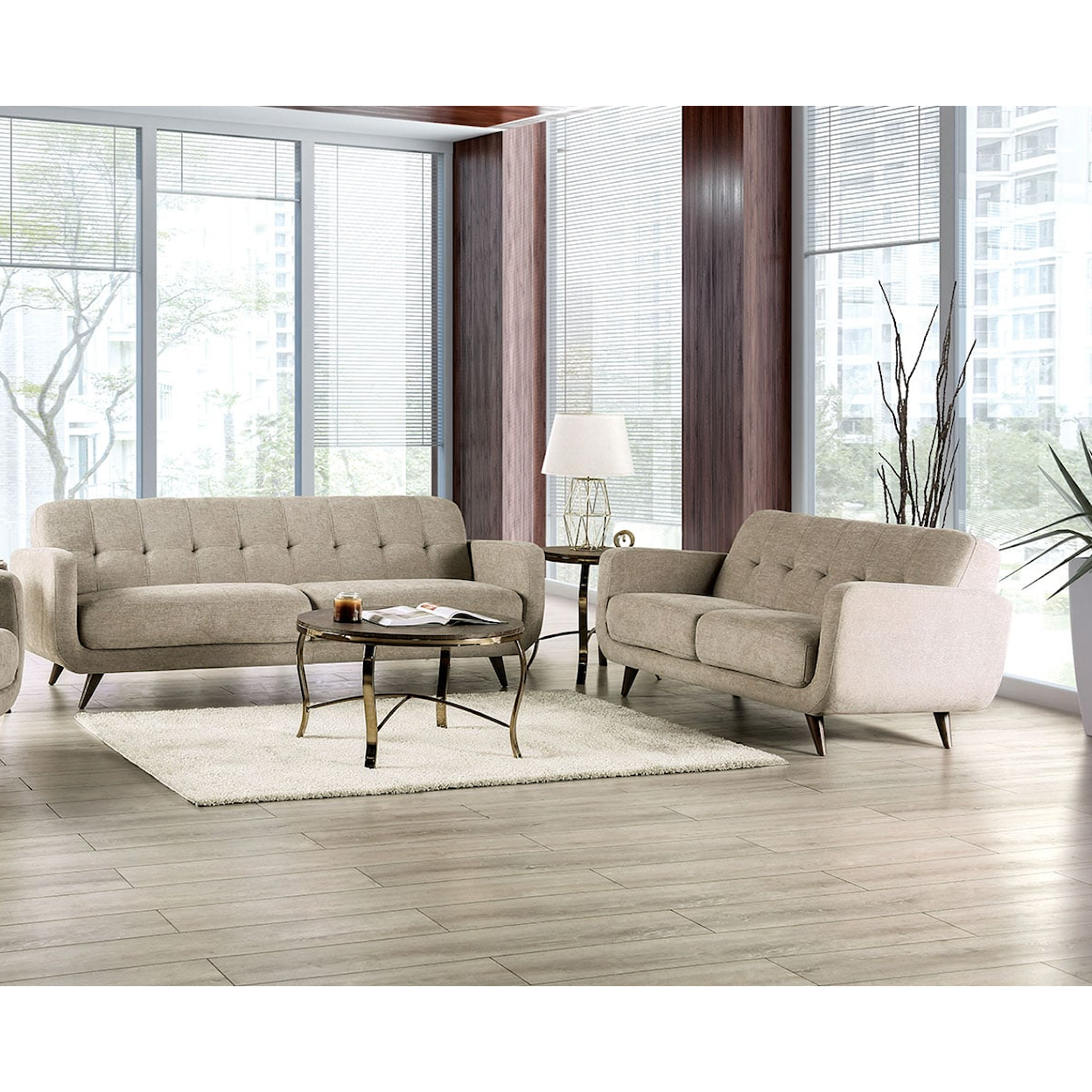 Furniture of America Siegen 2-Piece Living Room Set