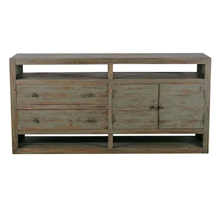 Rustic 55" TV Console with Adjustable Shelving
