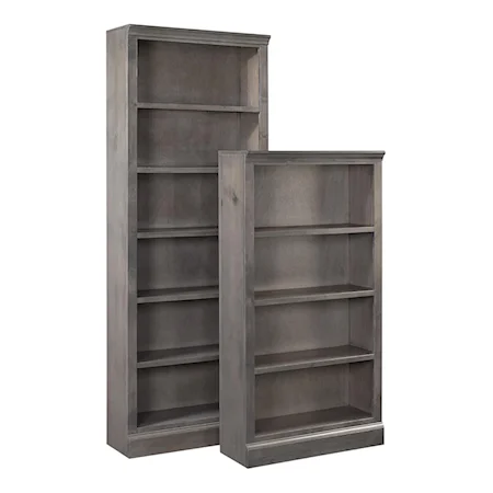 Transitional 84" Bookcase with 5 Fixed Shelves