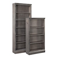 Transitional 72" Bookcase with Four Fixed Shelves 