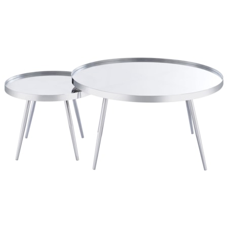 2-Piece Mirror Top Nesting Coffee Table