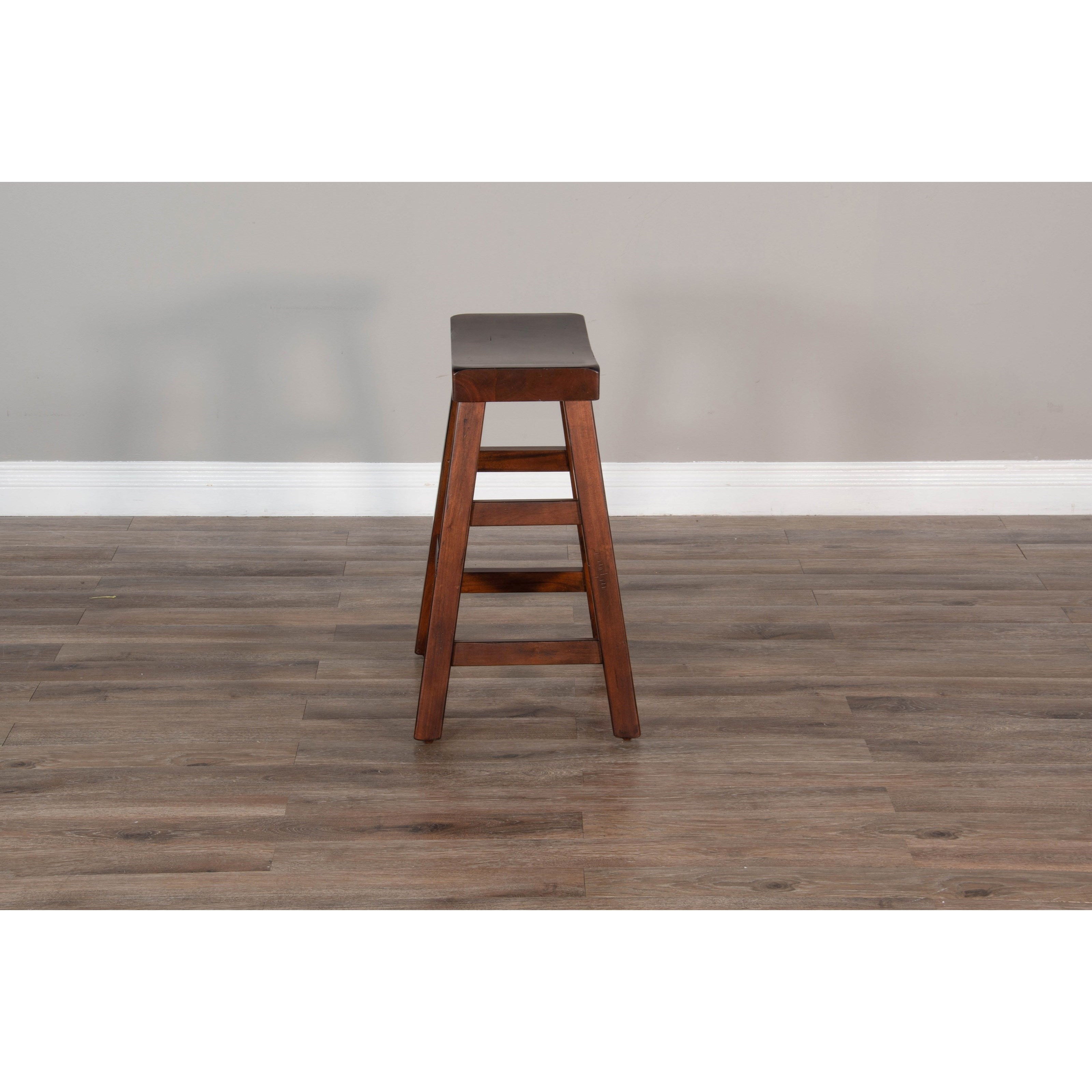 24"H Saddle Seat Stool, Wood Seat