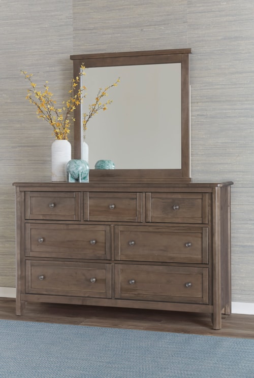 Transitional Dresser & Mirror Set