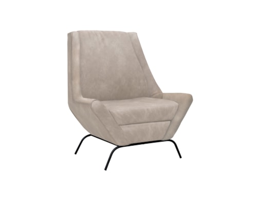 Contemporary Upholstered Accent Chair with Metal Base