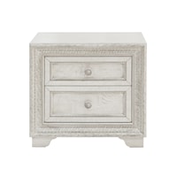 Transitional 2-Drawer Nightstand with USB Port