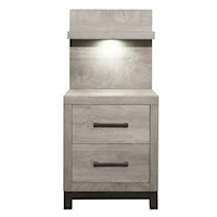 Nightstand with Wall Panel