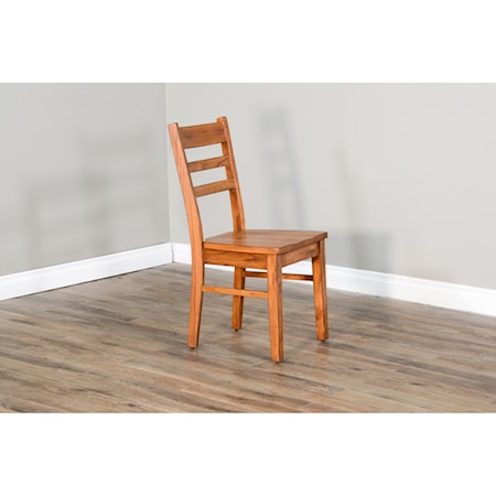 Ladderback Chair with Wood Seat