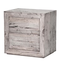Rustic 2-Drawer Nightstand with Wire Management