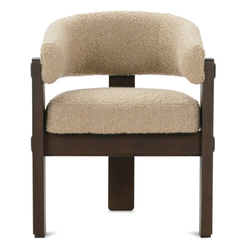 Contemporary Dining Arm Chair with Barrel Back