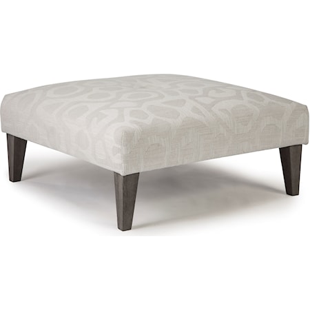 Vero Cocktail Ottoman with Wood Legs