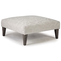 Vero Cocktail Ottoman with Wood Legs