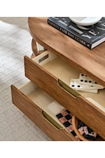 Aspenhome Caden Contemporary 4-Drawer Cocktail Table with Open Shelving