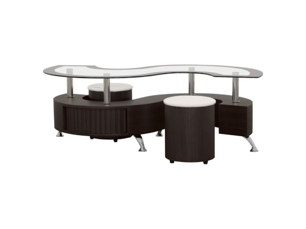 Buckley 3-piece Coffee Table and Stools Set