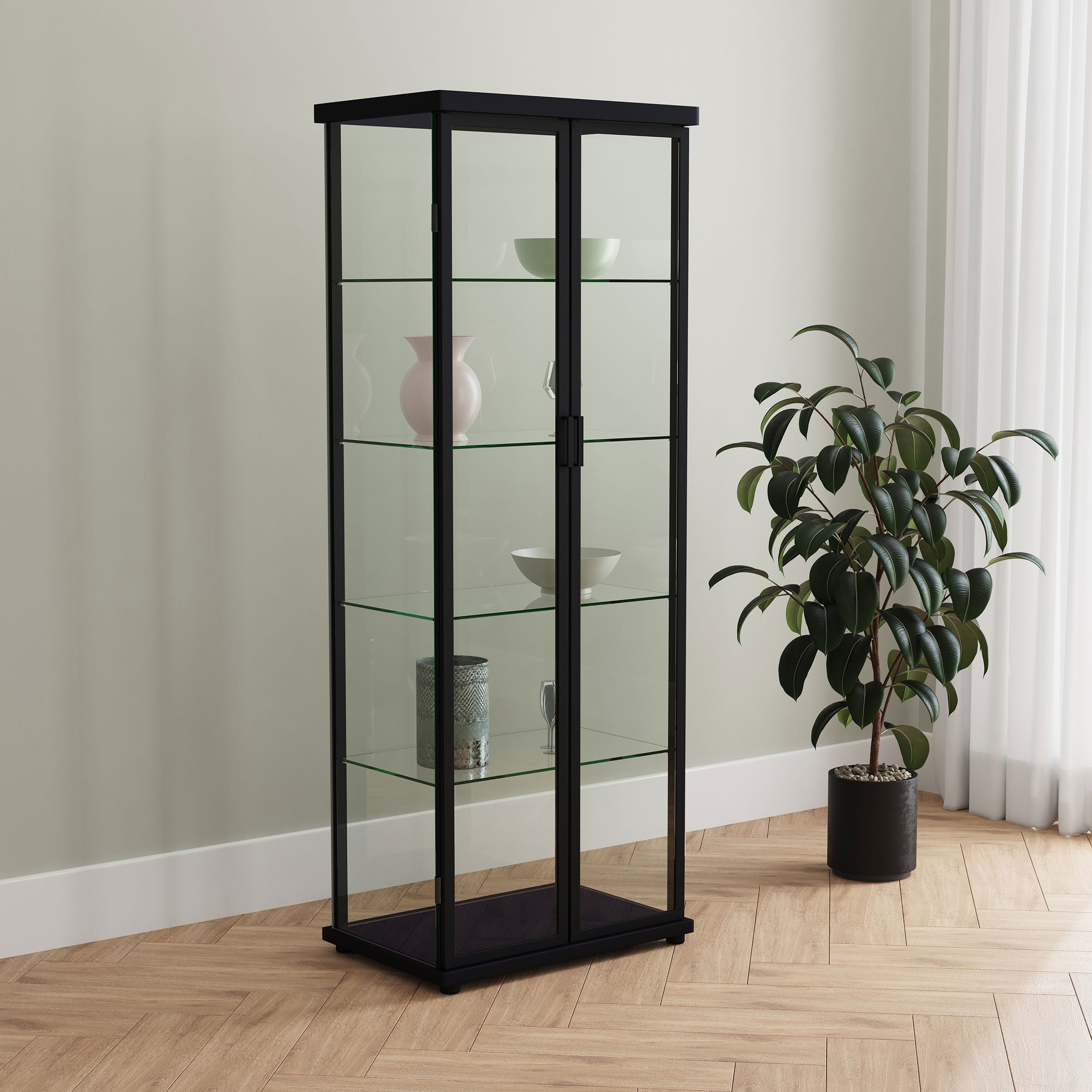 Display Curio Cabinet w/ LED Lighting