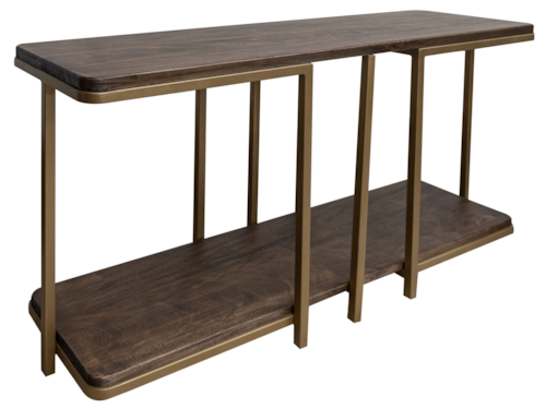 Mid-Century Modern Sofa Table with Lower Shelf