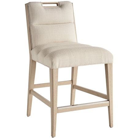 Contemporary Greer Channeled Upholstered Counter Stool