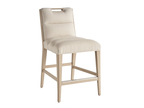 Contemporary Greer Channeled Upholstered Counter Stool