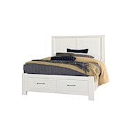 Transitional Rustic Queen Panel Storage Bed