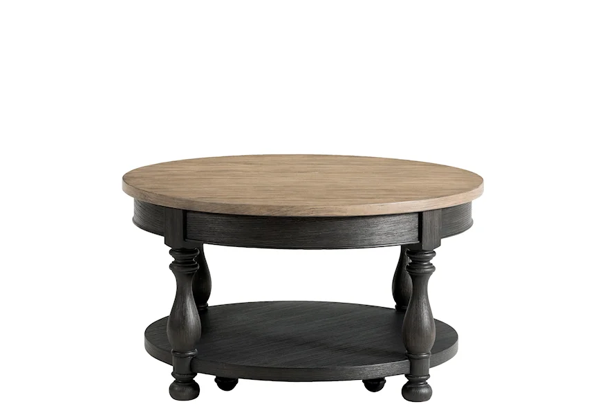 Barrington Two Tone Round Cocktail Table by Riverside Furniture at Arwood's Furniture