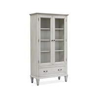 Farmhouse Door Bookcase with Built-In Lighting and Adjustable Shelves