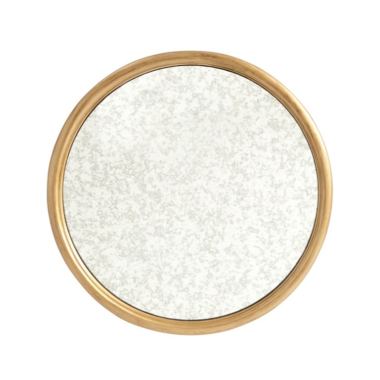 18" Round Antique Mirror-Top Accent Table