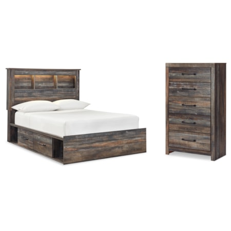 Full Bookcase Storage Bed And Chest