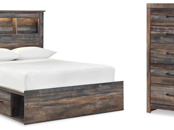 Full Bookcase Storage Bed And Chest