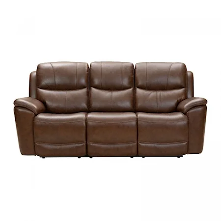 Transitional Sofa with Power Reclining, Headrest and Lumbar