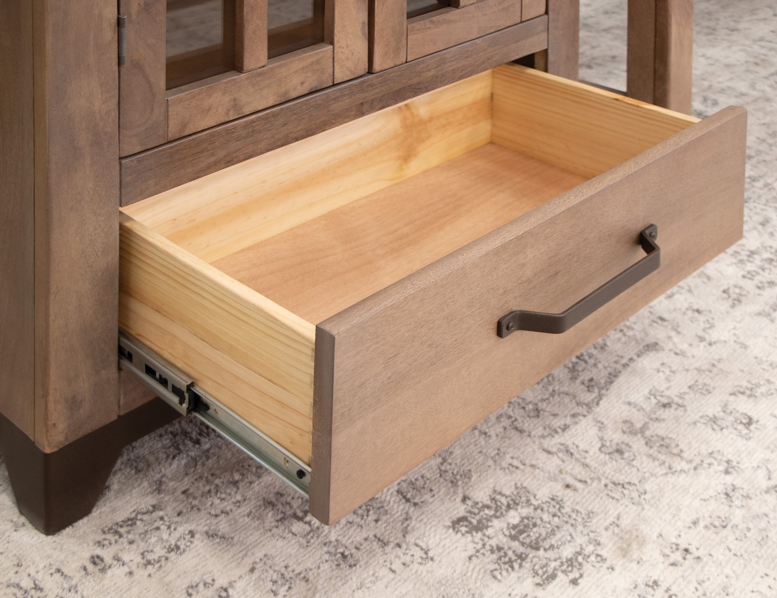 International Furniture Direct Natural Parota Display Cabinet