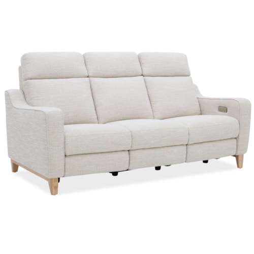 Transitional Power-Reclining Sofa with USB Ports and Heat & Massage
